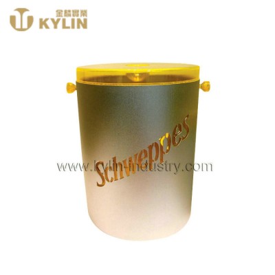 Wholesale custom logo silk printing / engraving metal aluminum ice bucket